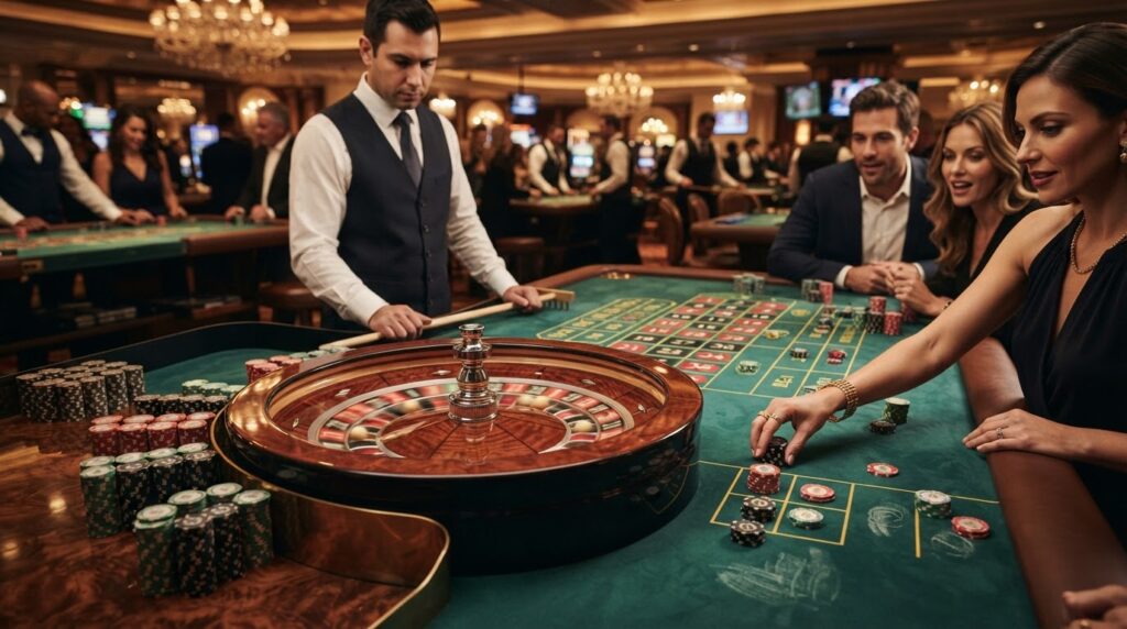 Tiêu Chí Lựa Chọn Nhà Cái Uy Tín Nhất Hiện Nay Khái niệm bàn chơi casino hiện đại minh họa cho chủ đề nhà cái uy tín nhất