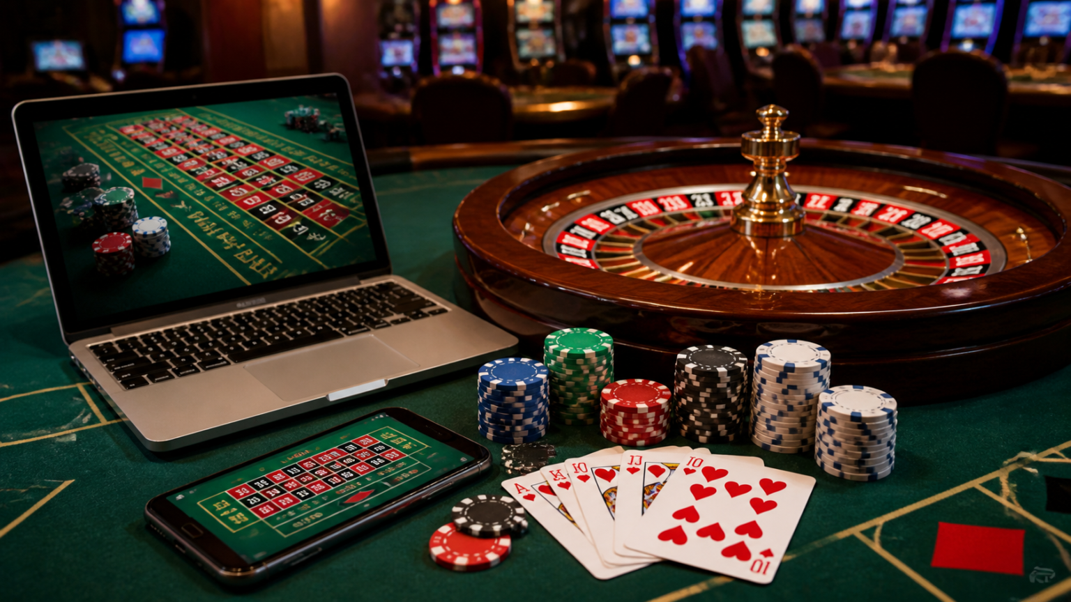 Best Online Betting Malaysia: A Practical Guide for Players Online betting setup with casino games on a laptop and mobile phone